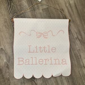 Hobby Lobby Little Ballerina Wall Hanging Pink White Canvas 16x16 Girls Room